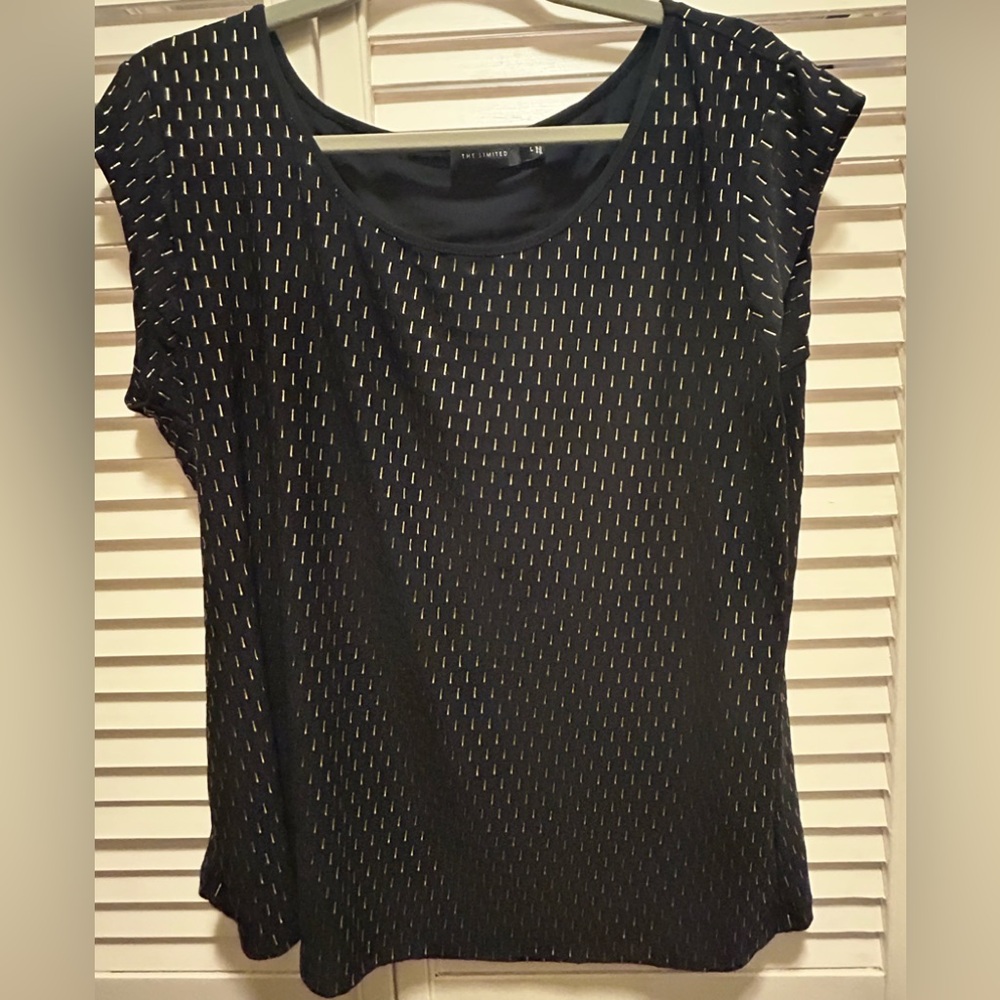 The Limited Navy Top with Gold Detailing